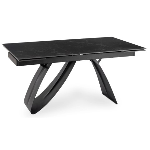 Stół DEVON Ceramiczny Rozkładany 160-220 cm Czarny Marmur/Czarny