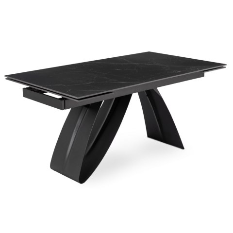 Stół DEVON Ceramiczny Rozkładany 160-220 cm Czarny Marmur/Czarny