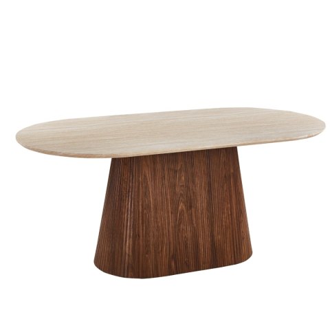 Stół GIANNI Owalny 180 cm Trawertyn/Orzech