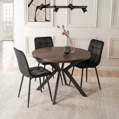 Stół LUKAS Rozkładany 100-250 cm Orzech/Czarny