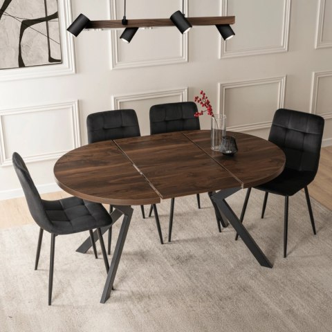 Stół LUKAS Rozkładany 100-250 cm Orzech/Czarny