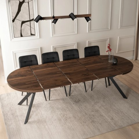 Stół LUKAS Rozkładany 100-250 cm Orzech/Czarny