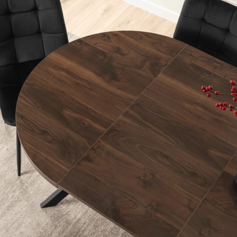 Stół LUKAS Rozkładany 100-250 cm Orzech/Czarny