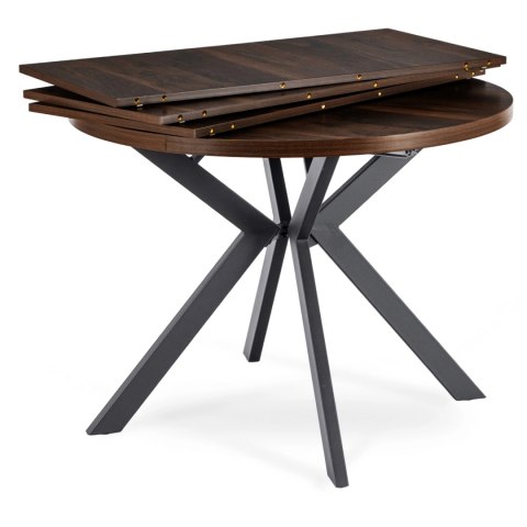 Stół LUKAS Rozkładany 100-250 cm Orzech/Czarny