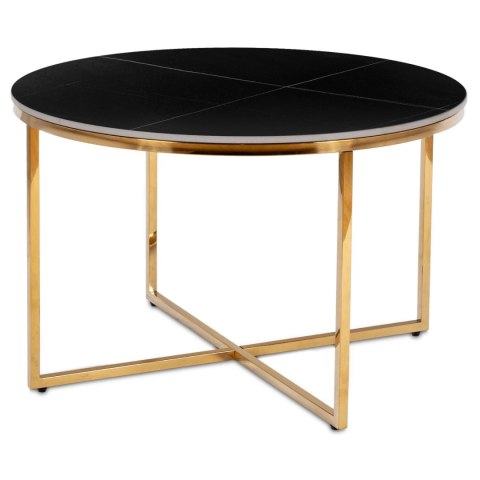 Stolik Ceramiczny MARINE Czarny Marmur Mat/Złoty