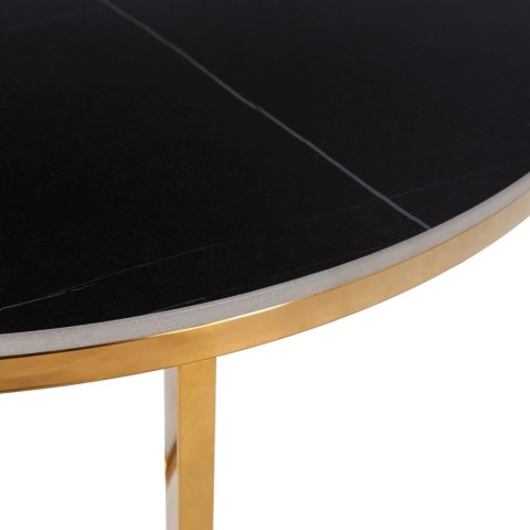 Stolik Ceramiczny MARINE Czarny Marmur Mat/Złoty