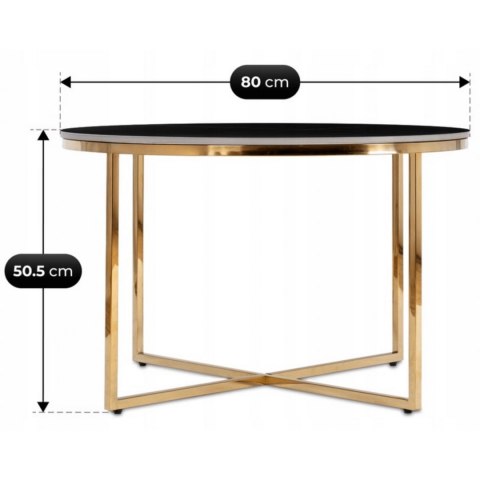 Stolik Ceramiczny MARINE Czarny Marmur Mat/Złoty