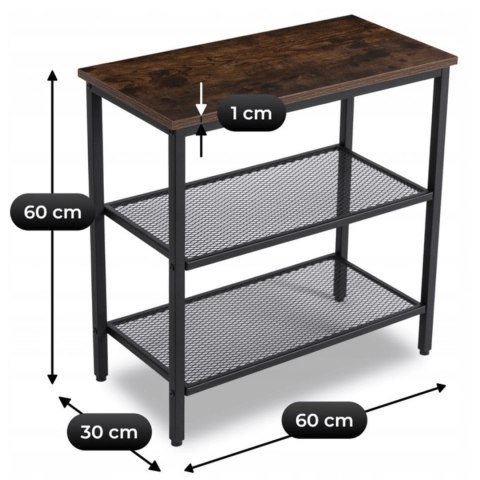 Stolik Kawowy CARTER 60 cm Dąb Rustykalny/Czarny