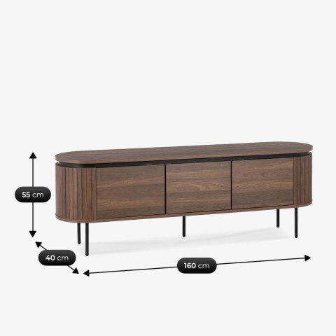 Szafka RTV BECK 160 cm Trzydrzwiowa Orzech