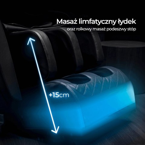 Fotel Masujący VX MAX Czarny Ekoskóra Angielskie Menu