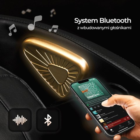 Fotel Masujący VX MAX Czarny Ekoskóra Angielskie Menu