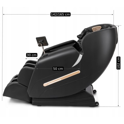 Fotel Masujący VX MAX Czarny Ekoskóra Angielskie Menu