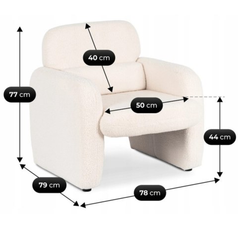Fotel Wypoczynkowy TOGO Kremowy Boucle