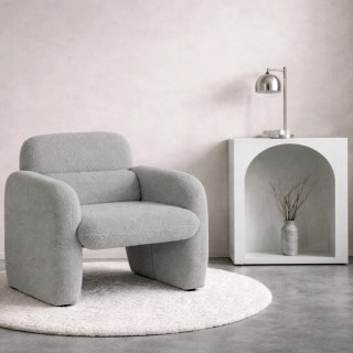 Fotel Wypoczynkowy do Salonu TOGO Szary Boucle Nowoczesny