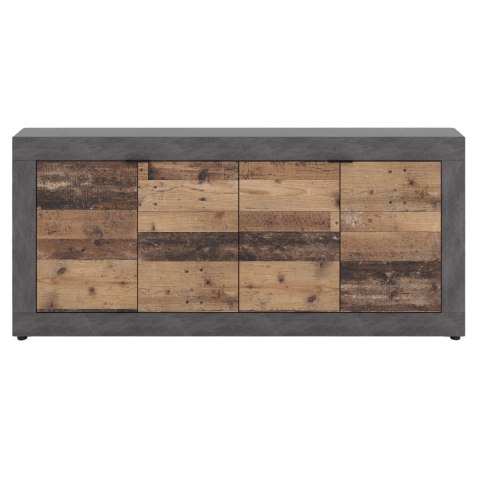 Komoda Czterodrzwiowa BLAGO 180 cm Ciemny Dąb/Czarny Loft