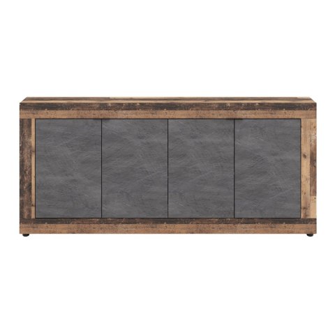 Komoda Czterodrzwiowa BLAGO 180 cm Ciemny Dąb/Grafit Loft