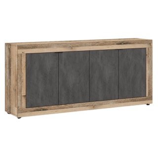 Komoda BLAGO 180 cm Czarny/Surowy Dąb