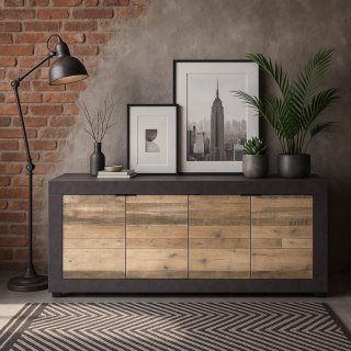 Komoda BLAGO 180 cm Surowy Dąb/Czarny