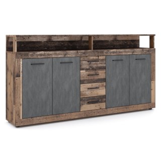 Komoda BLAGO 190 cm Ciemny Dąb/Czarny