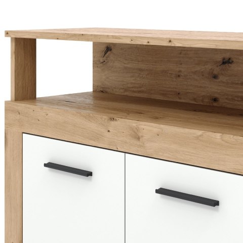 Komoda Czterodrzwiowa z Szufladami BLAGO 190 cm Dąb Artisan/Biały Nowoczesna