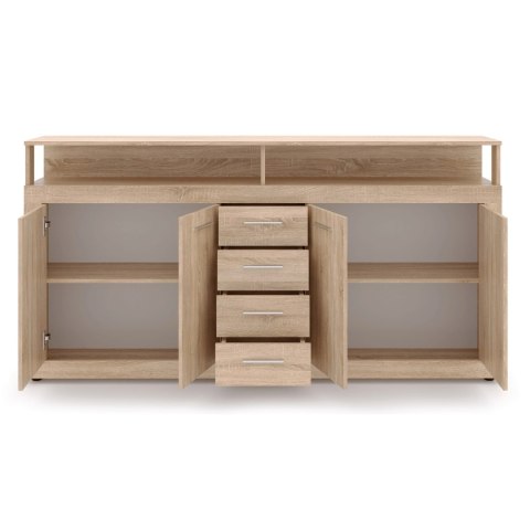 Komoda Czterodrzwiowa z Szufladami BLAGO 190 cm Dąb Sonoma Nowoczesna