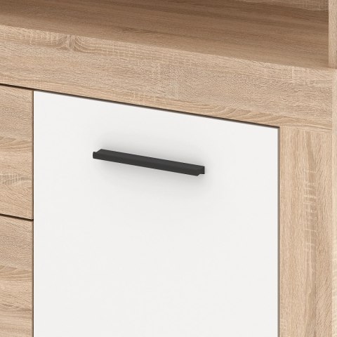 Komoda Dwudrzwiowa z Szufladami BLAGO MIDI B 119,5 cm Dąb Sonoma/Biały Nowoczesna