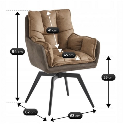 Krzesło Obrotowe ISLA Brązowe