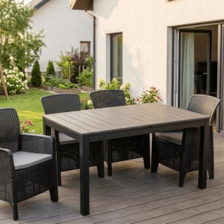 Stół Ogrodowy ARGOS 140-180 cm Ciemnoszary Dąb/Czarny