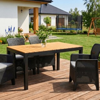 Stół Ogrodowy ARGOS 140-180 cm Dąb/Czarny