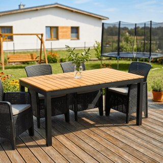 Stół Ogrodowy ARGOS 160-260 cm Dąb/Czarny