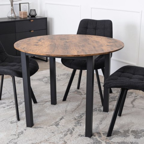 Stół TEO 100 cm Dąb Rustykalny/Czarny