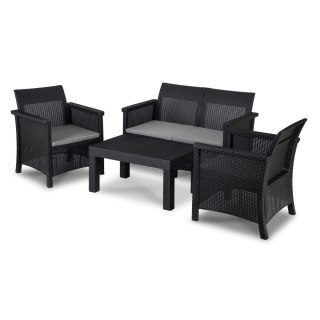 Zestaw Mebli Ogrodowych BRENTA Czarny/Szary