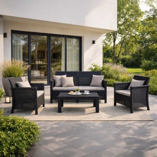 Zestaw Mebli Ogrodowych BRENTA Czarny/Szary