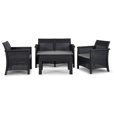 Zestaw Mebli Ogrodowych BRENTA Czarny/Szary