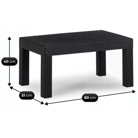 Zestaw Mebli Ogrodowych BRENTA Czarny/Szary