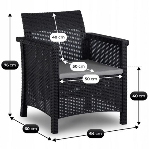 Zestaw Mebli Ogrodowych SAVIO Czarny