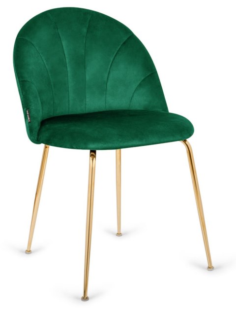 Krzesło tapicerowane CAMILA GREEN VELVET GOLD