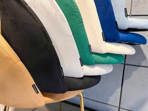 Krzesło tapicerowane CAMILA GREEN VELVET GOLD