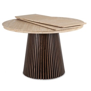 Stół ADRIEN Rozkładany 120-200 cm Trawertyn/Orzech