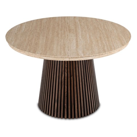 Stół ADRIEN Rozkładany 120-200 cm Trawertyn/Orzech