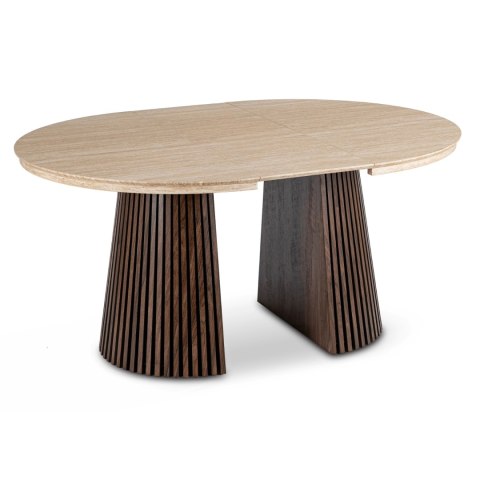 Stół ADRIEN Rozkładany 120-200 cm Trawertyn/Orzech