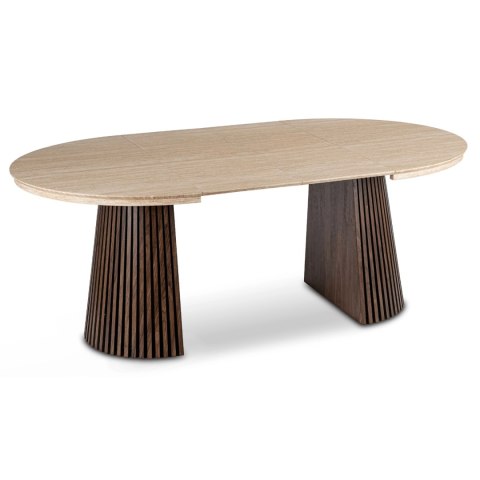 Stół ADRIEN Rozkładany 120-200 cm Trawertyn/Orzech