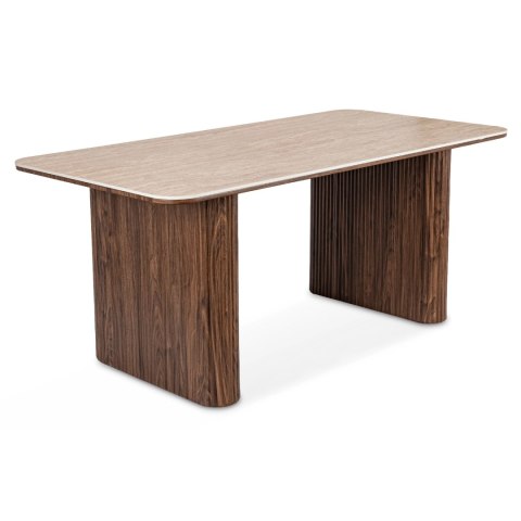 Stół ARAMIS Prostokątny 180 cm Trawertyn/Orzech