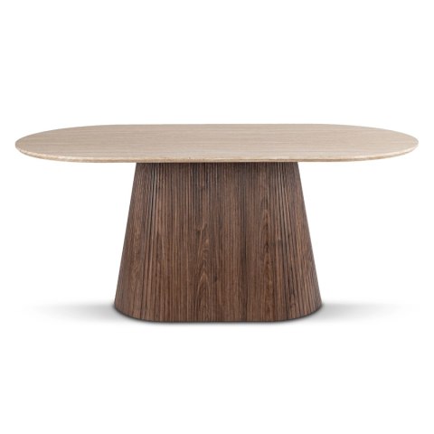 Stół GIANNI Owalny 180 cm Trawertyn/Orzech