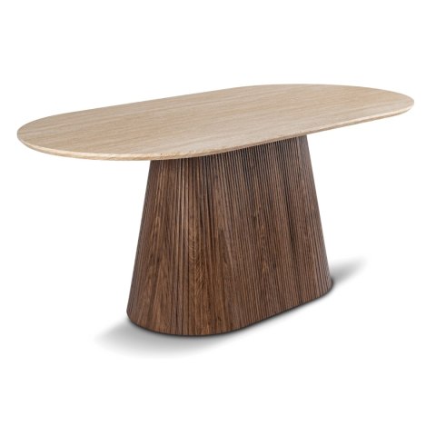 Stół GIANNI Owalny 180 cm Trawertyn/Orzech