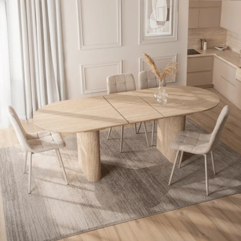 Stół OVAL Rozkładany 180-220 cm Trawertyn