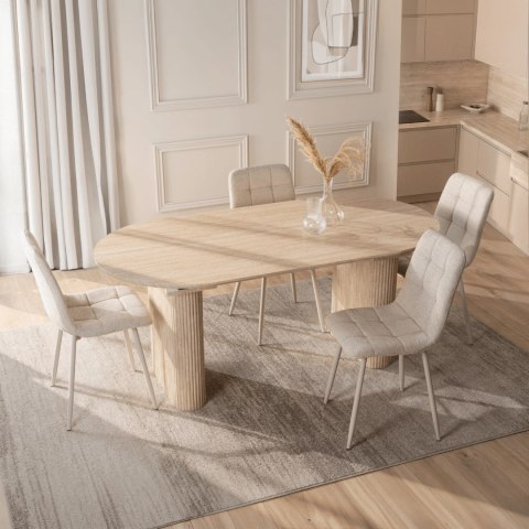 Stół OVAL Rozkładany 180-220 cm Trawertyn