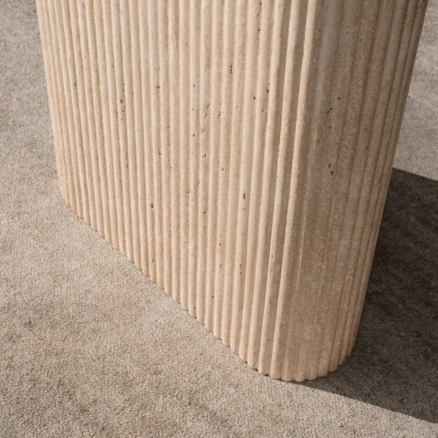 Stół OVAL Rozkładany 180-220 cm Trawertyn