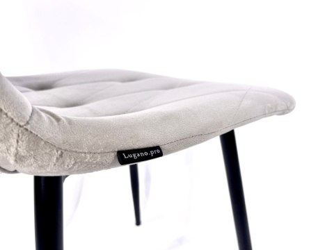 Krzesło tapicerowane BORGO VELVET LIGHT GREY SMOKE II GATUNEK