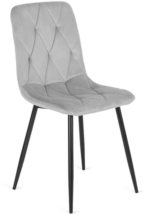 Krzesło tapicerowane BORGO VELVET LIGHT GREY PRO SMOKE